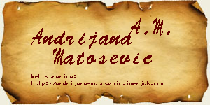 Andrijana Matošević vizit kartica